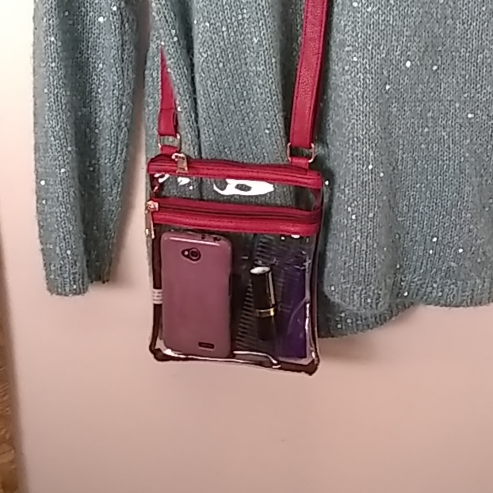 Crossbody, Clear Stadium Bags/Sports Events, Red